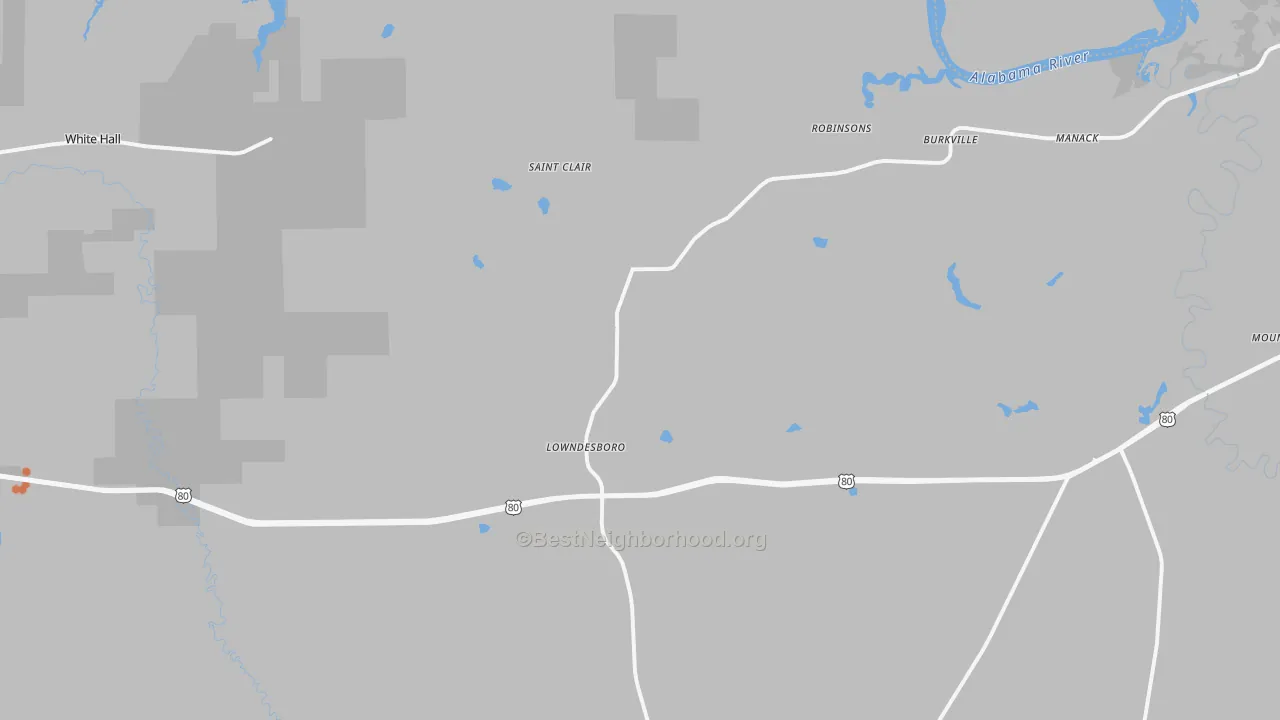 Bike Grade map of 36752, AL