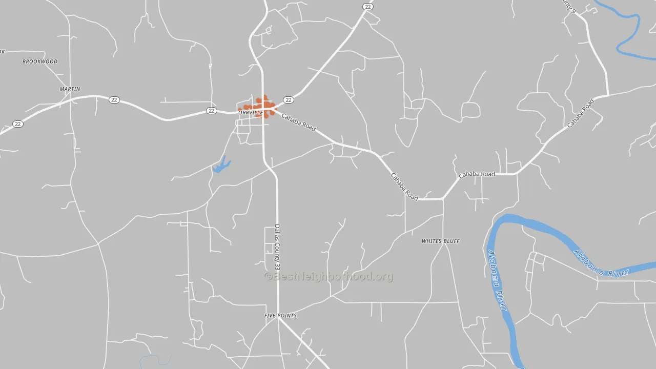Bike Grade map of 36767, AL
