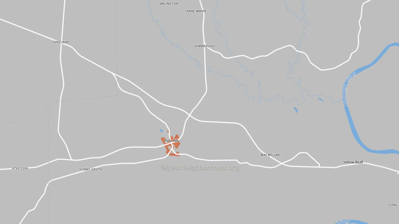 Bike Grade map of 36769, AL