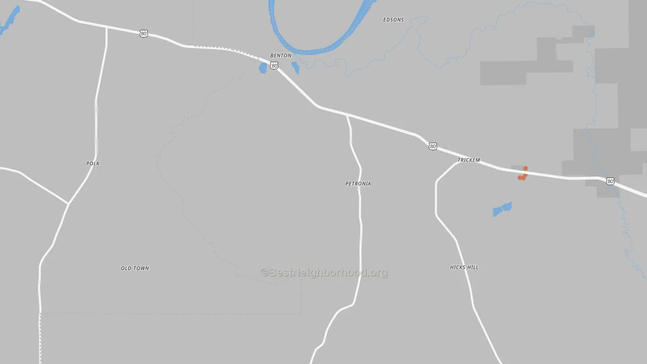 Bike Grade map of 36785, AL