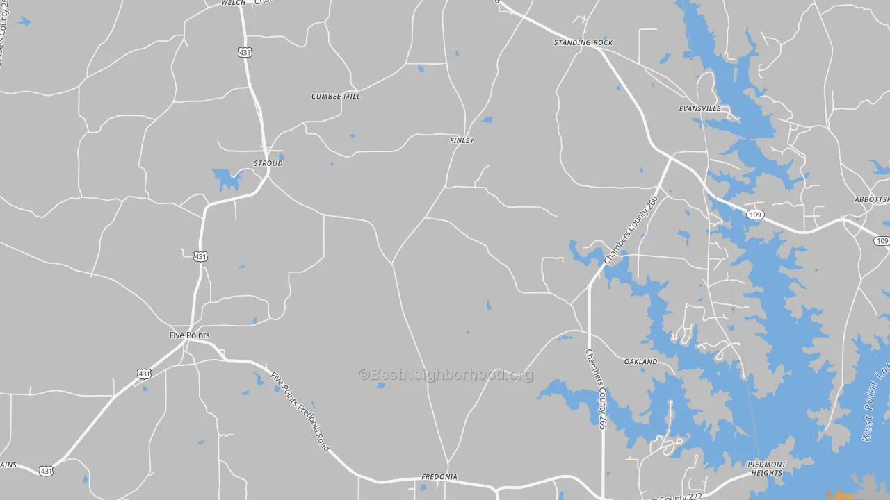 Bike Grade map of 36855, AL