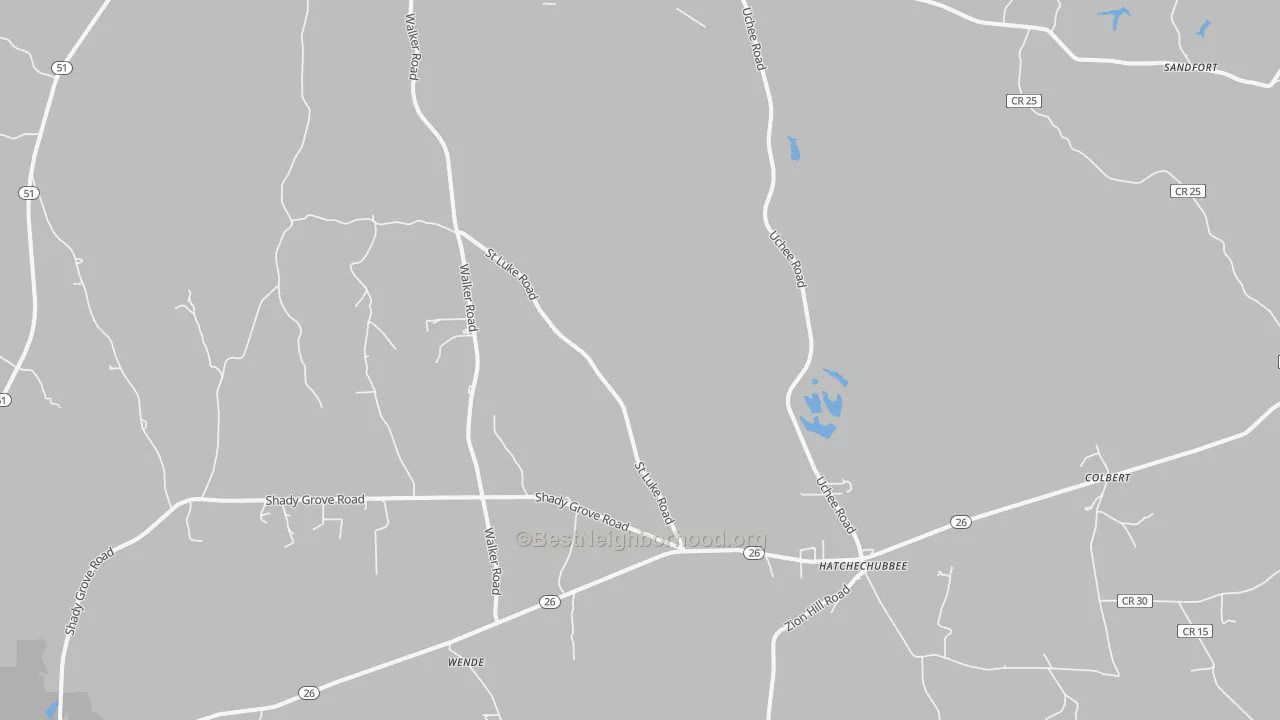 Bike Grade map of 36858, AL