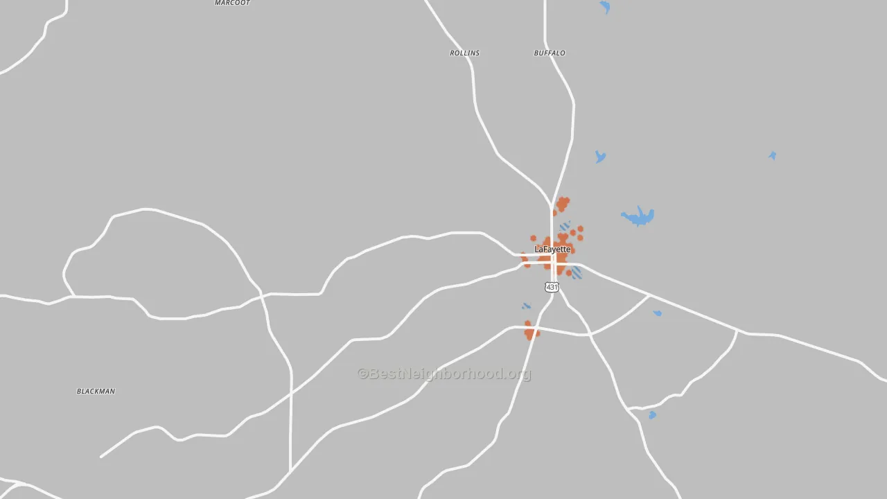 Bike Grade map of 36862, AL