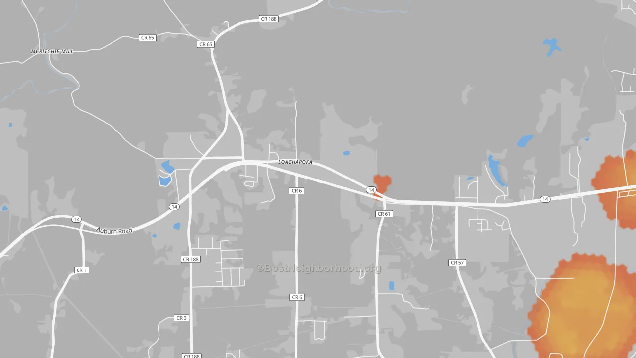Bike Grade map of 36865, AL