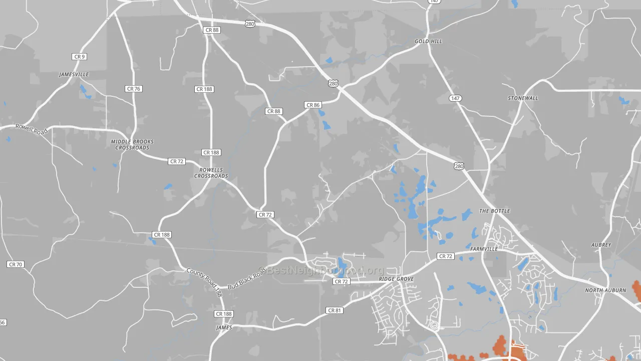 Bike Grade map of 36879, AL
