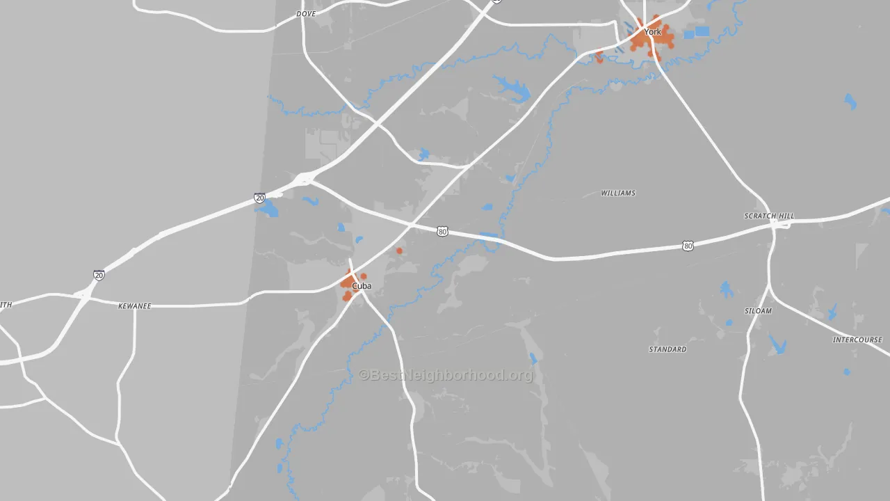 Bike Grade map of 36907, AL