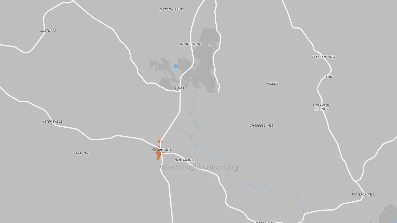 Bike Grade map of 36908, AL
