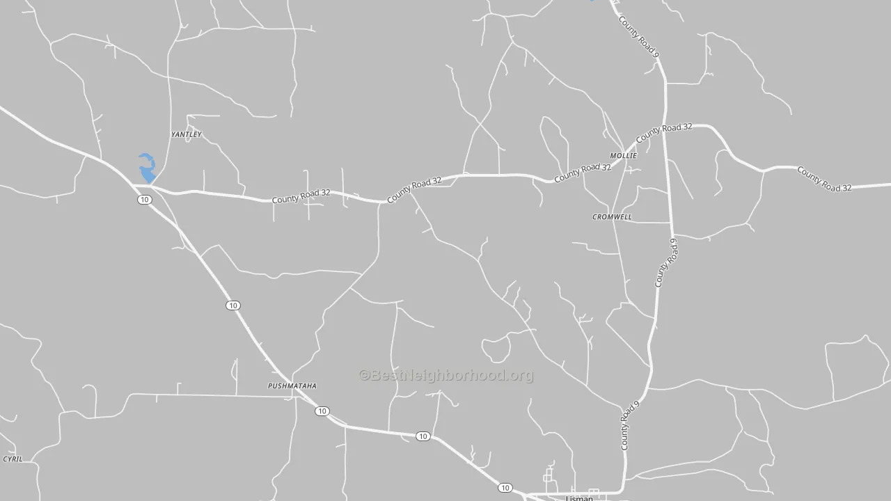Bike Grade map of 36912, AL