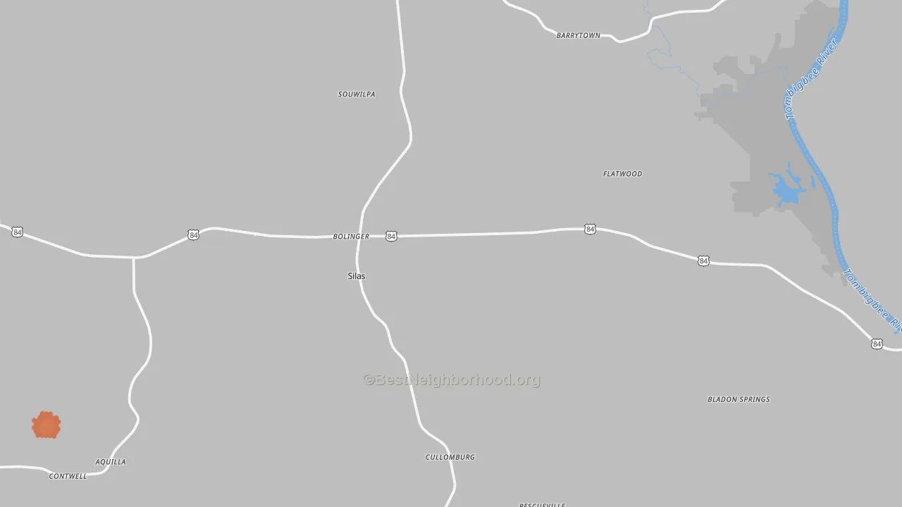 Bike Grade map of 36919, AL