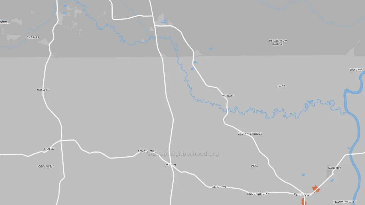 Bike Grade map of 36922, AL