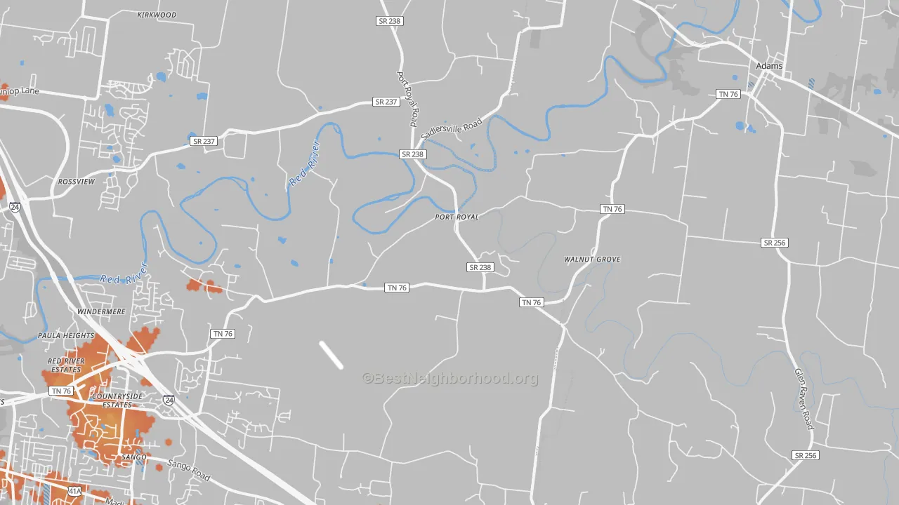 Bike Grade map of 37010, TN