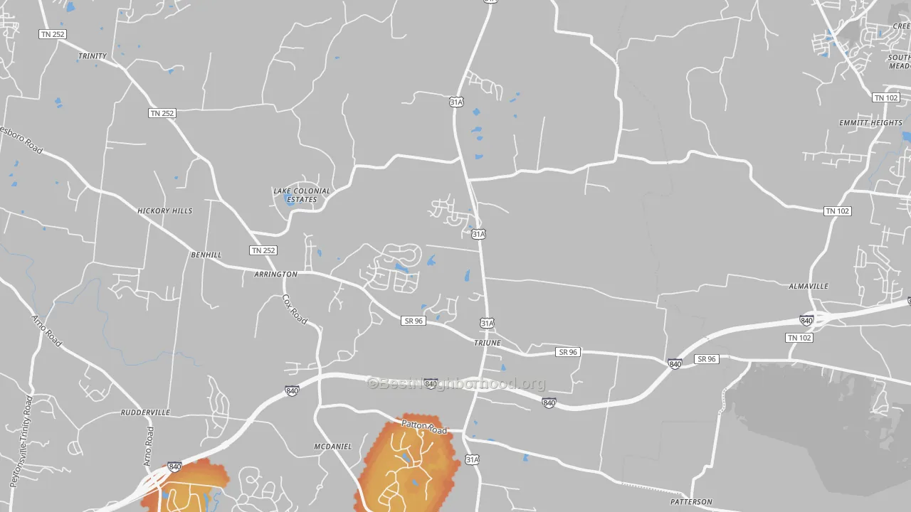 Bike Grade map of 37014, TN