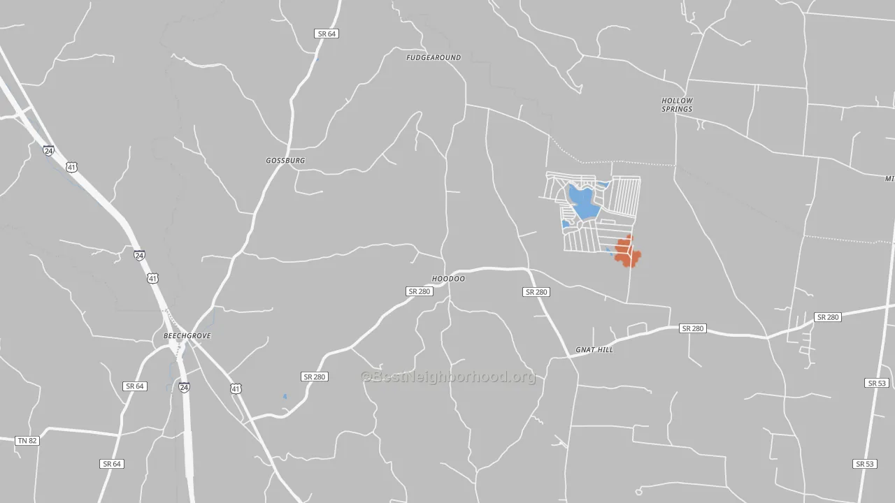 Bike Grade map of 37018, TN