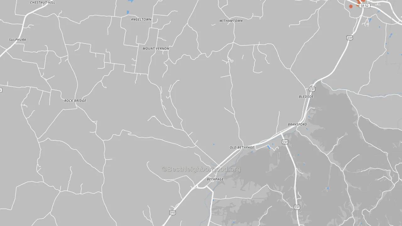Bike Grade map of 37022, TN