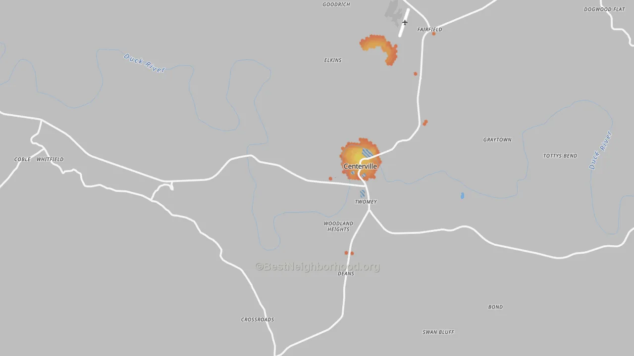 Bike Grade map of 37033, TN