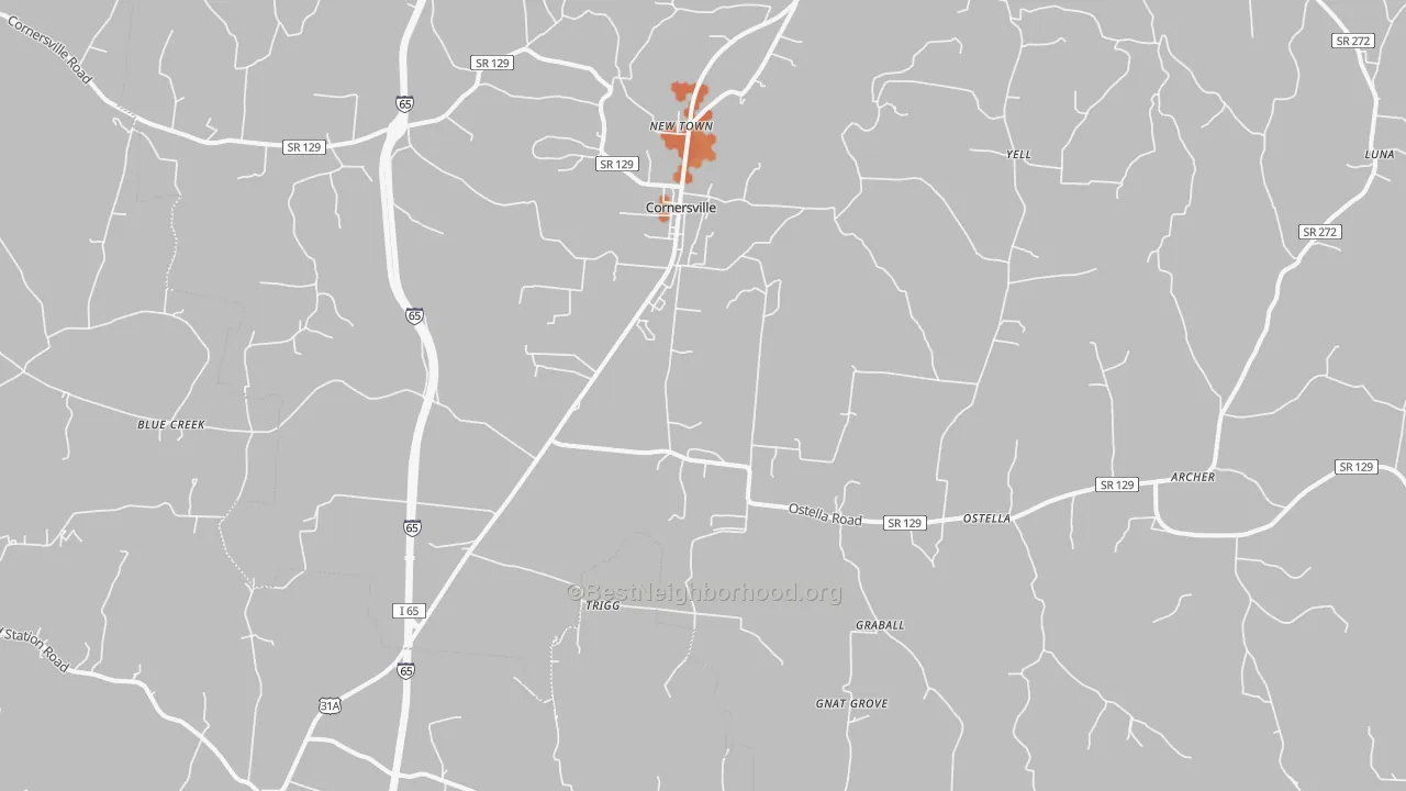 Bike Grade map of 37047, TN