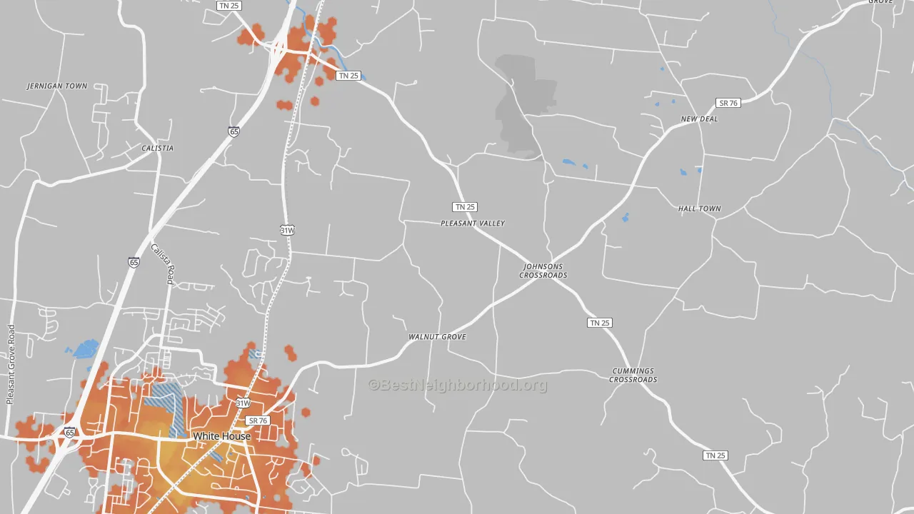 Bike Grade map of 37048, TN