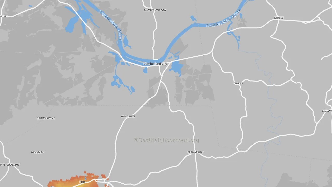Bike Grade map of 37050, TN