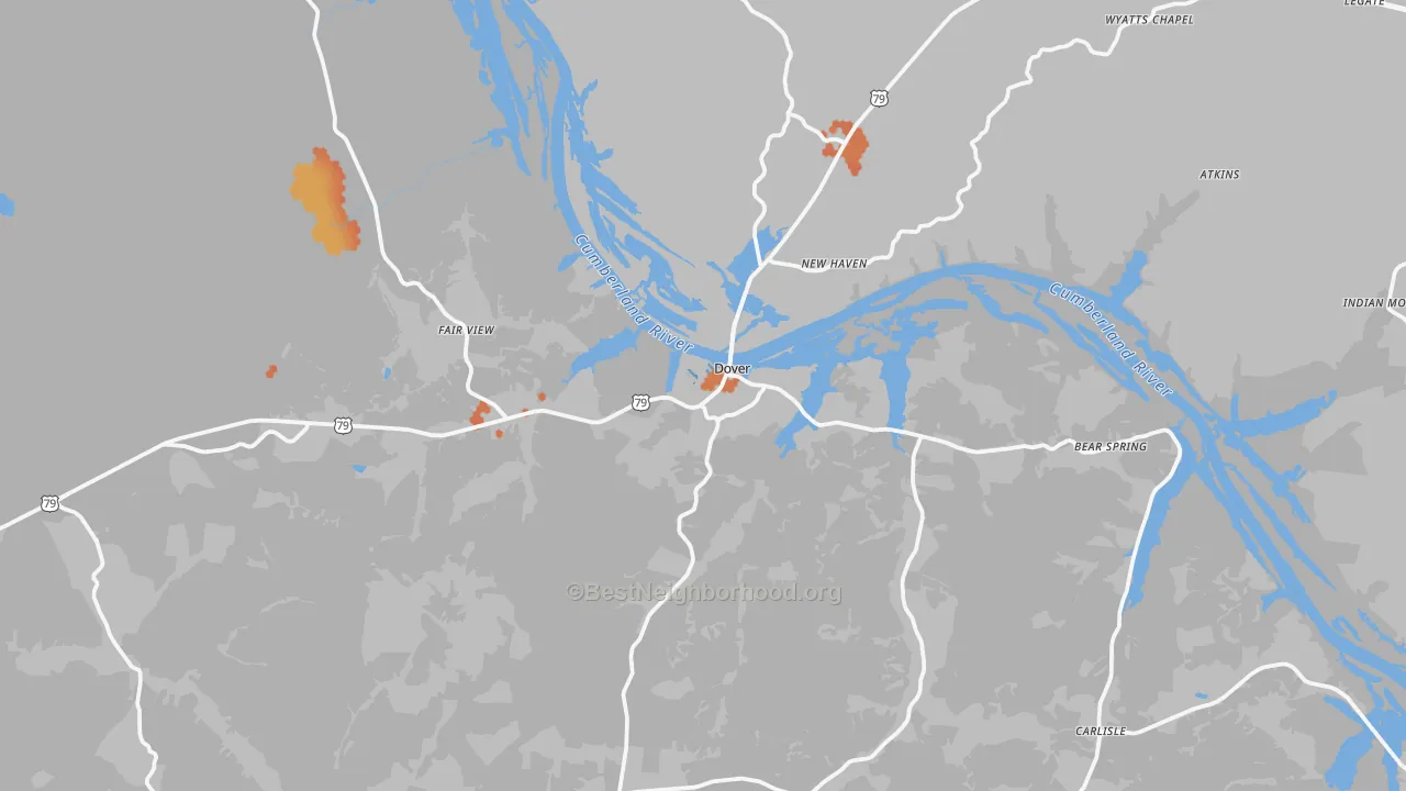 Bike Grade map of 37058, TN