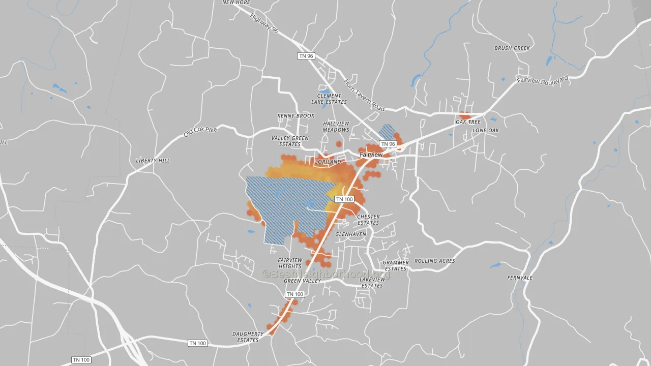 Bike Grade map of 37062, TN