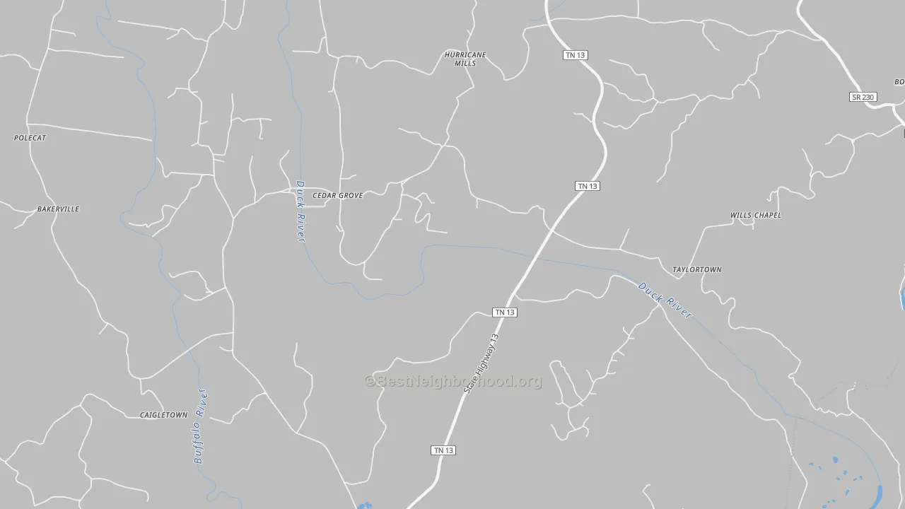 Bike Grade map of 37078, TN