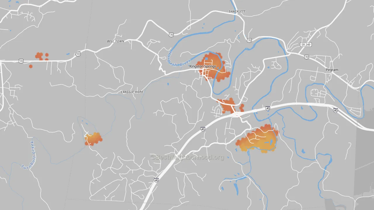 Bike Grade map of 37082, TN