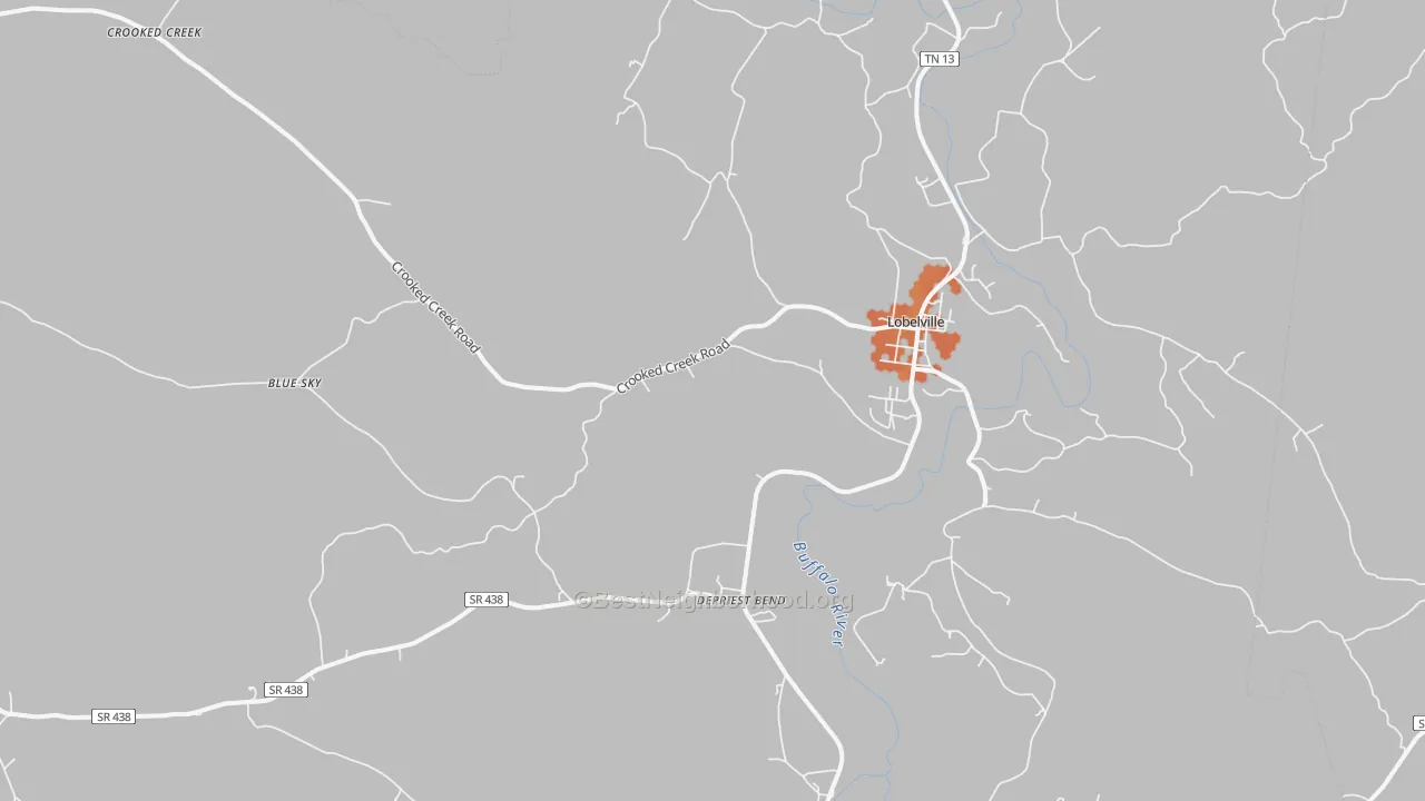 Bike Grade map of 37097, TN