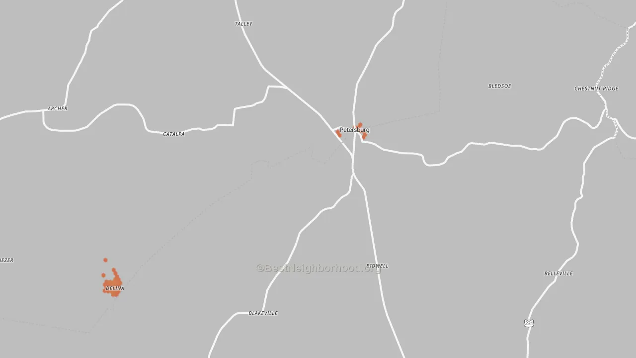 Bike Grade map of 37144, TN