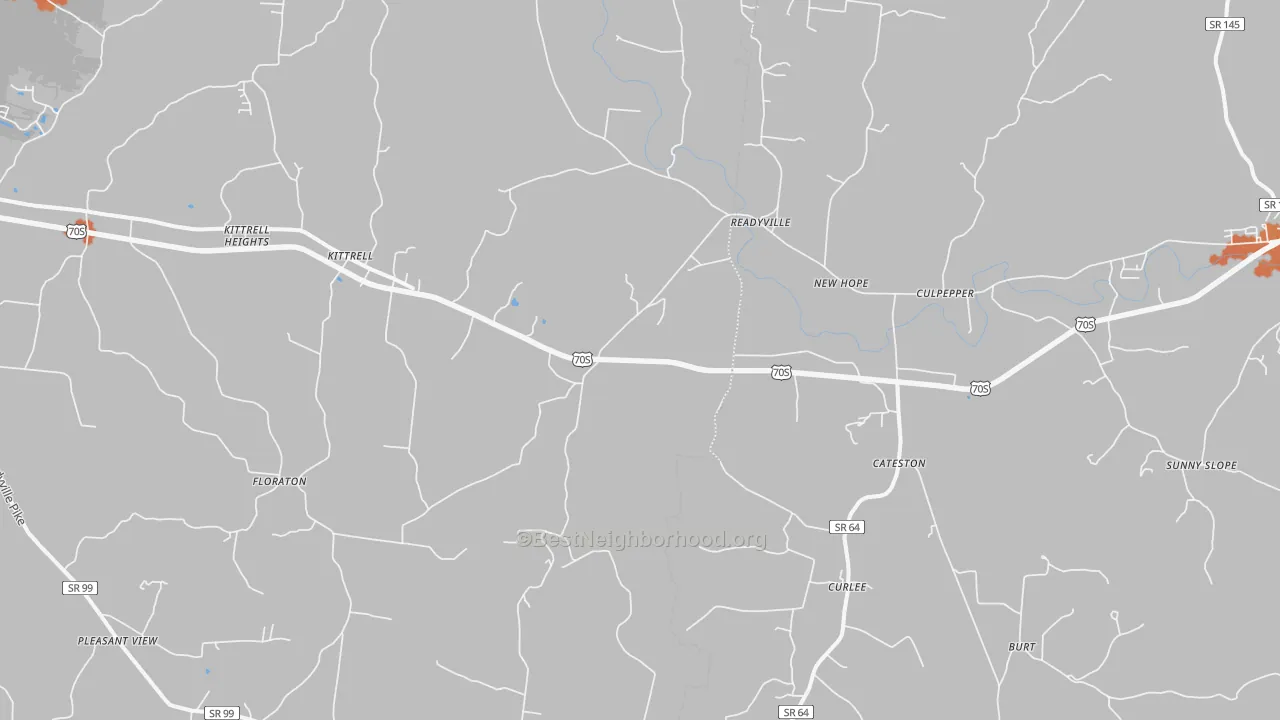 Bike Grade map of 37149, TN