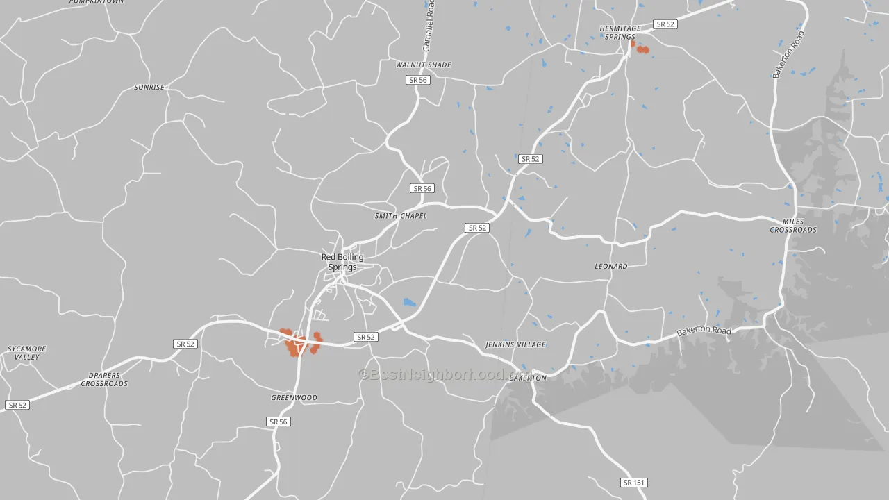 Bike Grade map of 37150, TN