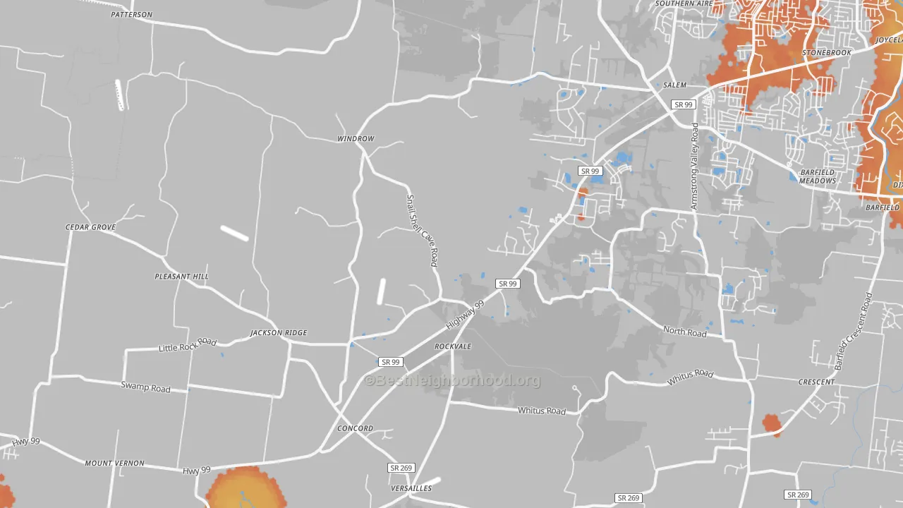 Bike Grade map of 37153, TN