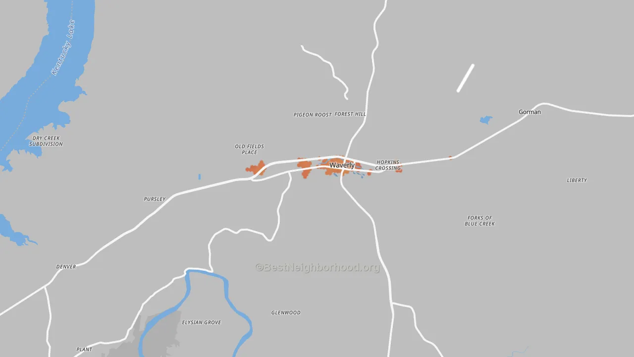 Bike Grade map of 37185, TN