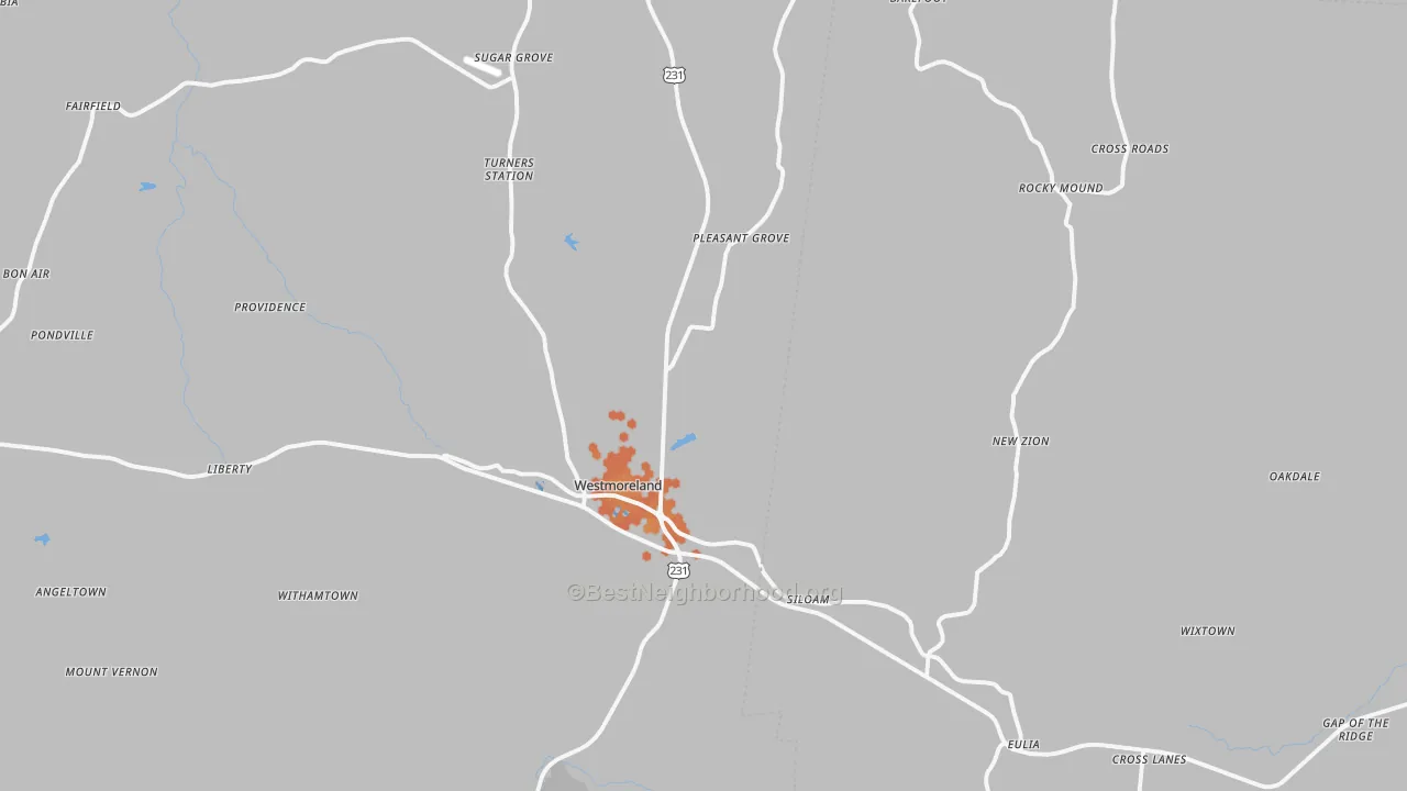 Bike Grade map of 37186, TN