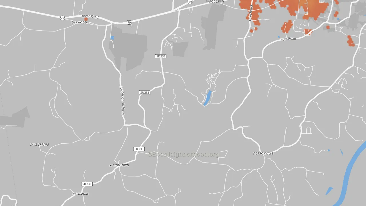 Bike Grade map of 37191, TN