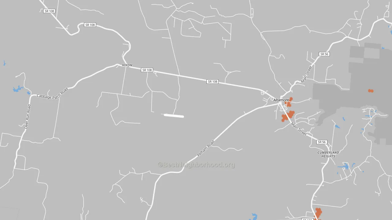 Bike Grade map of 37301, TN
