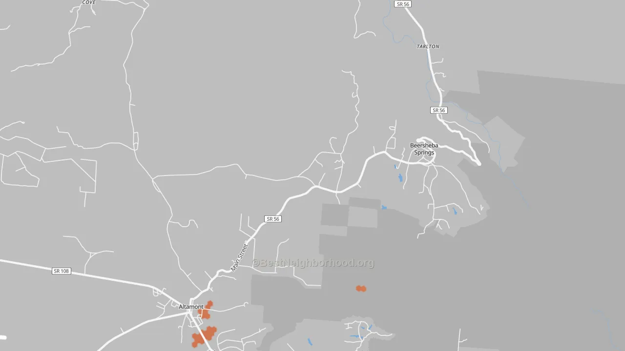 Bike Grade map of 37305, TN