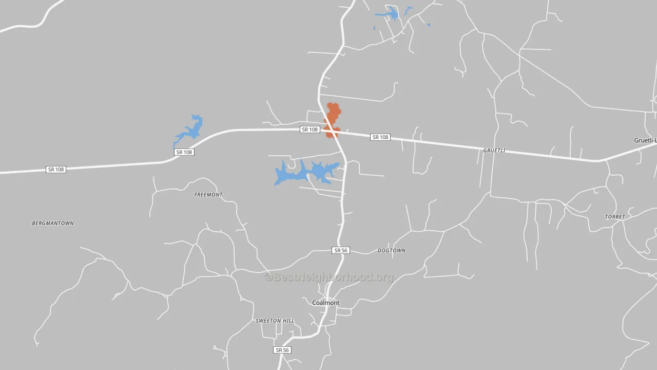 Bike Grade map of 37313, TN