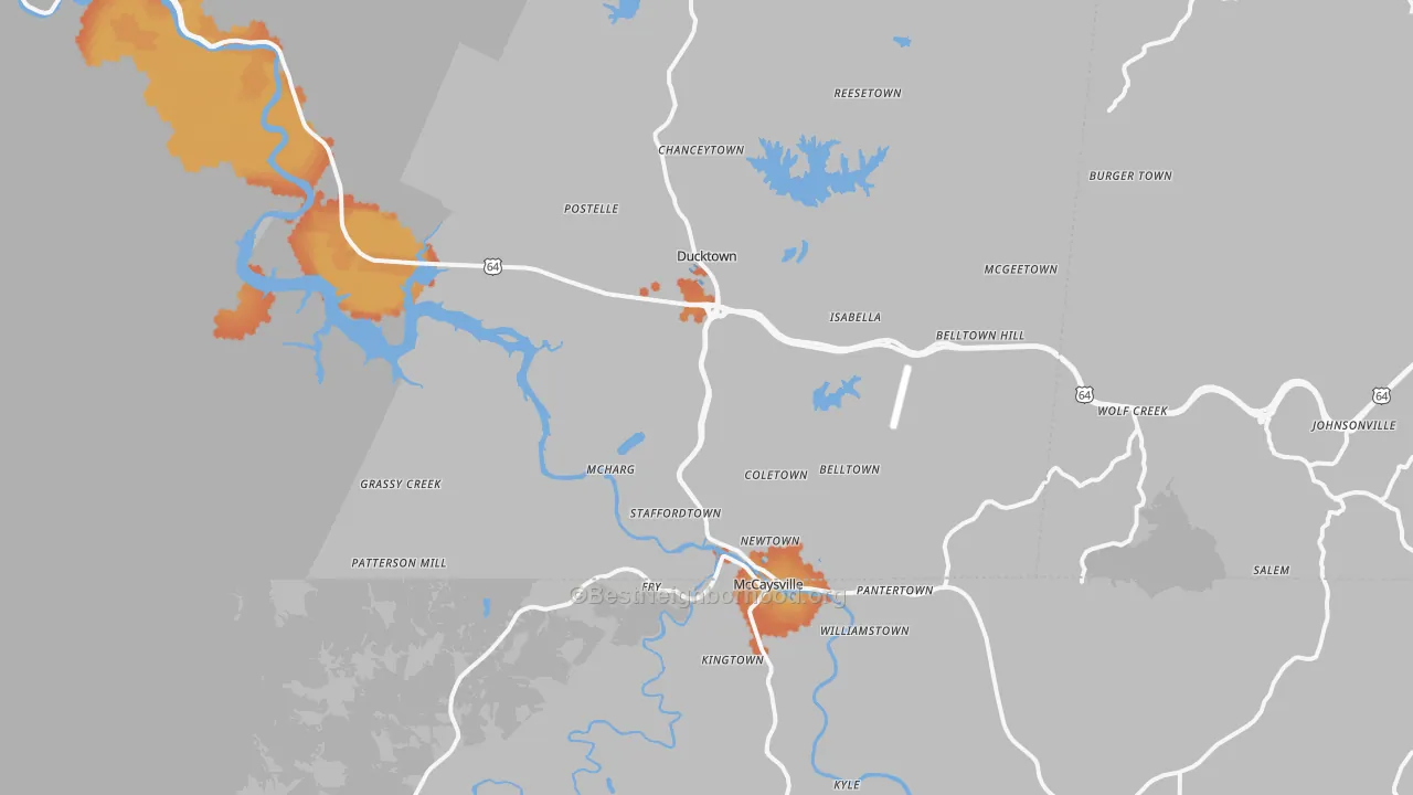 Bike Grade map of 37317, TN