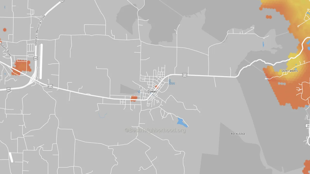 Bike Grade map of 37318, TN