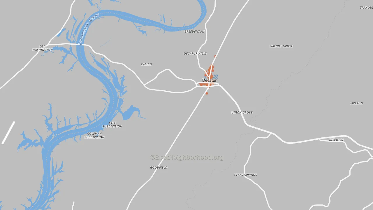 Bike Grade map of 37322, TN