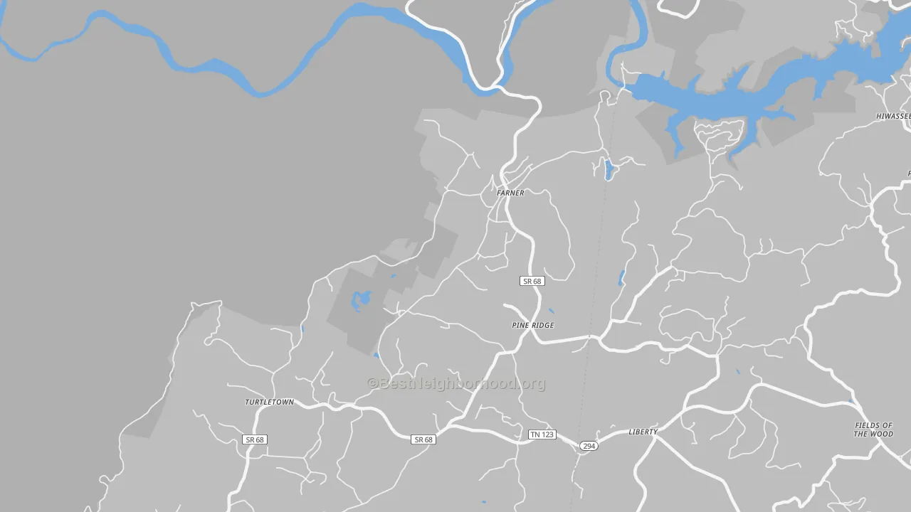 Bike Grade map of 37333, TN