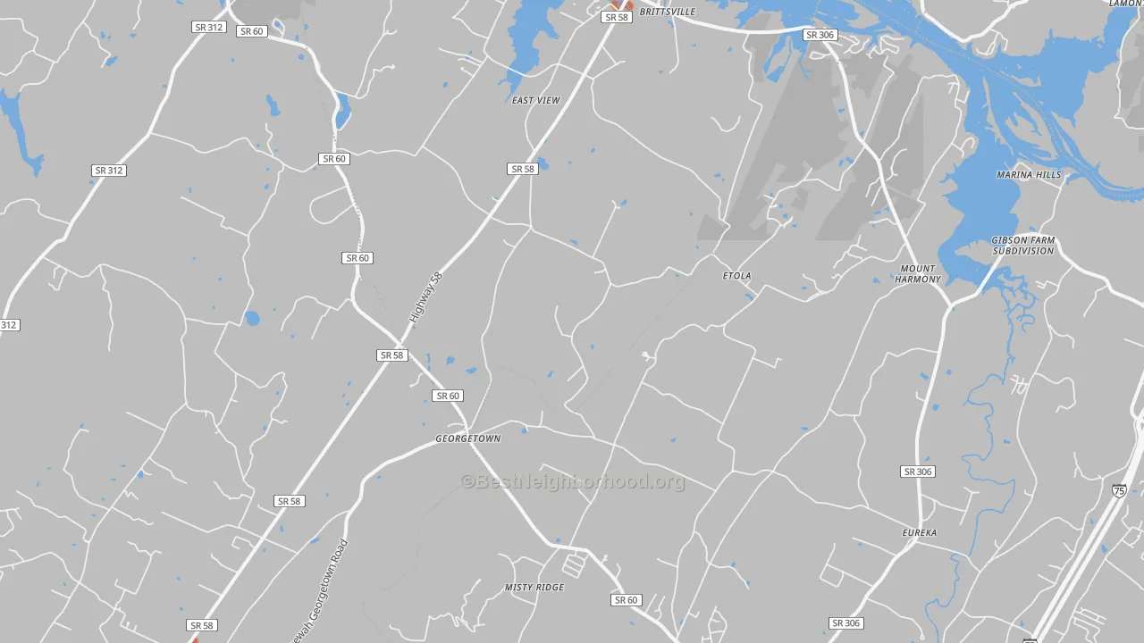 Bike Grade map of 37336, TN