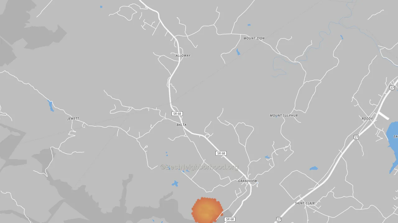Bike Grade map of 37337, TN