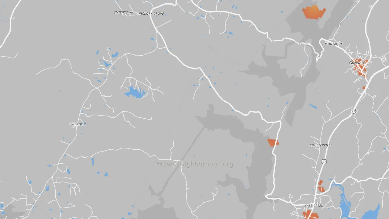 Bike Grade map of 37338, TN
