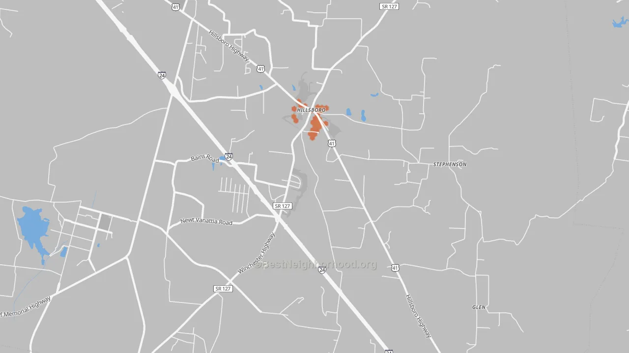 Bike Grade map of 37342, TN