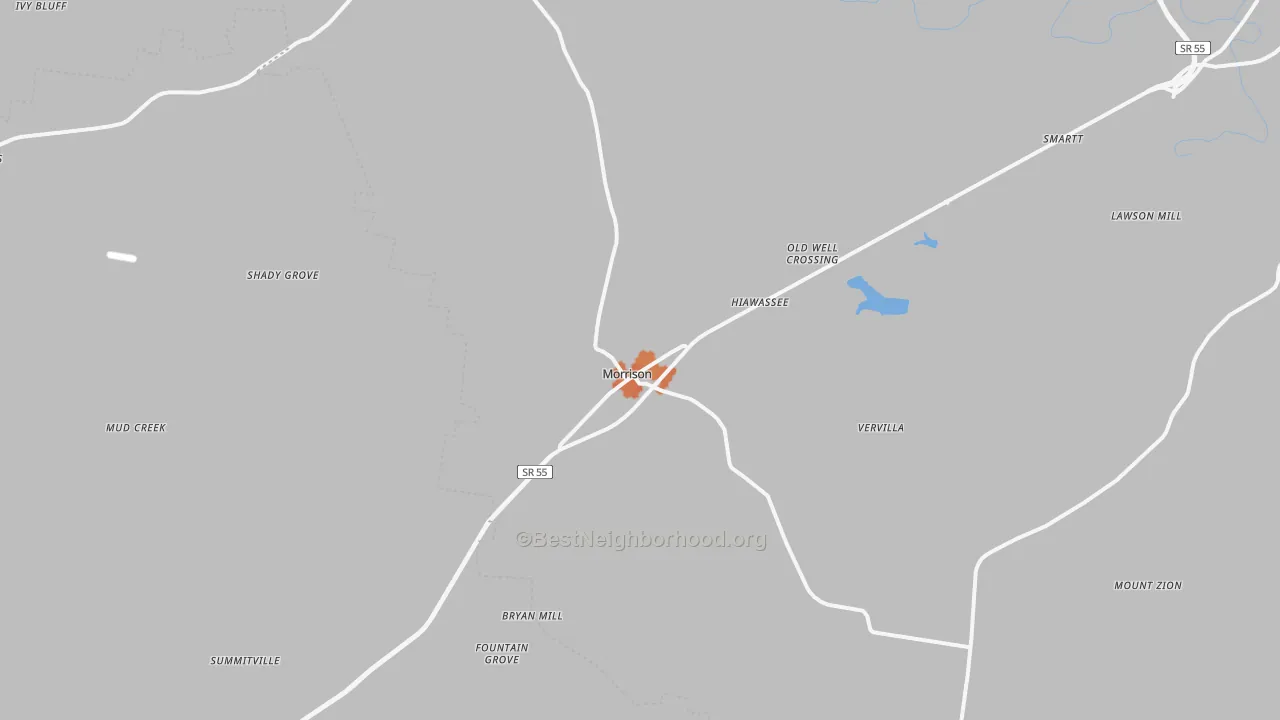 Bike Grade map of 37357, TN