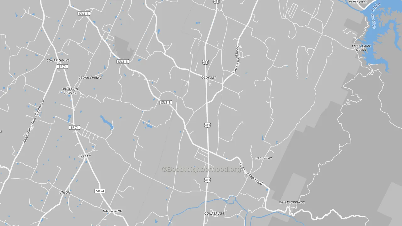 Bike Grade map of 37362, TN