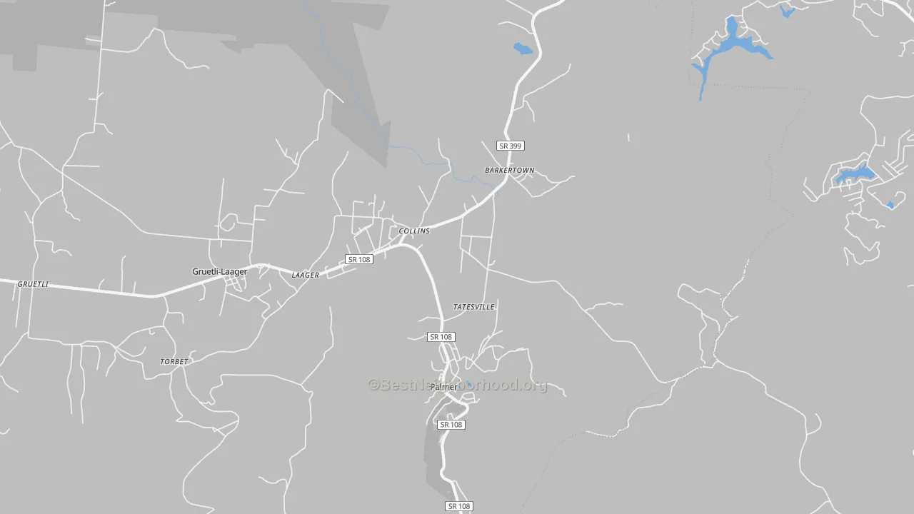 Bike Grade map of 37365, TN