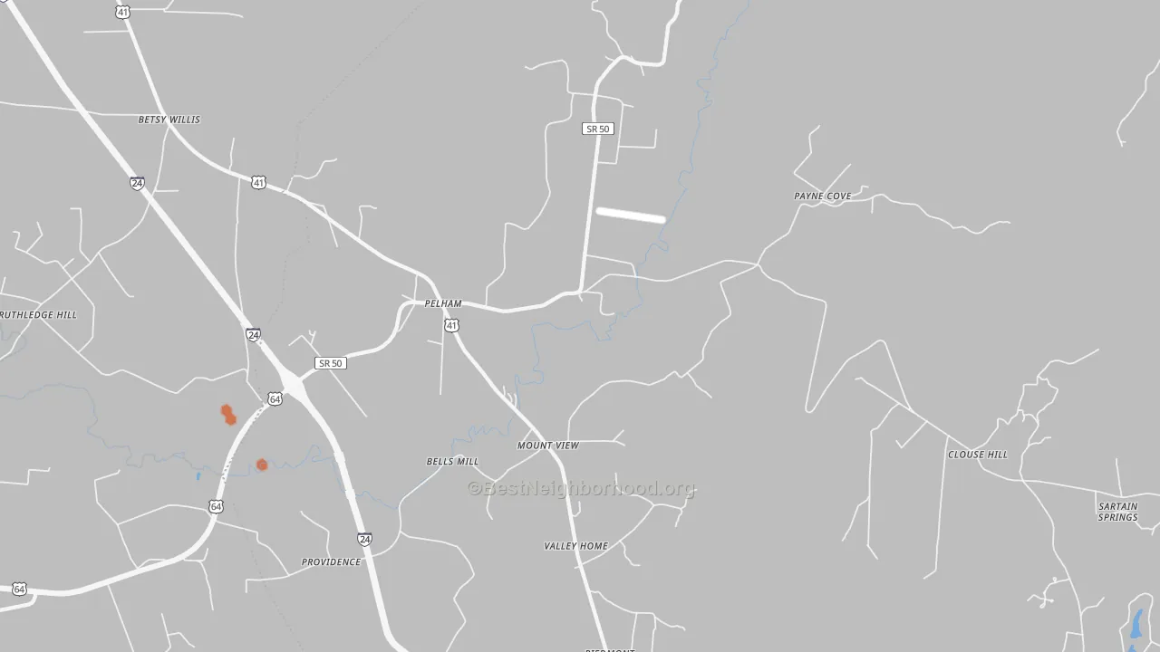 Bike Grade map of 37366, TN