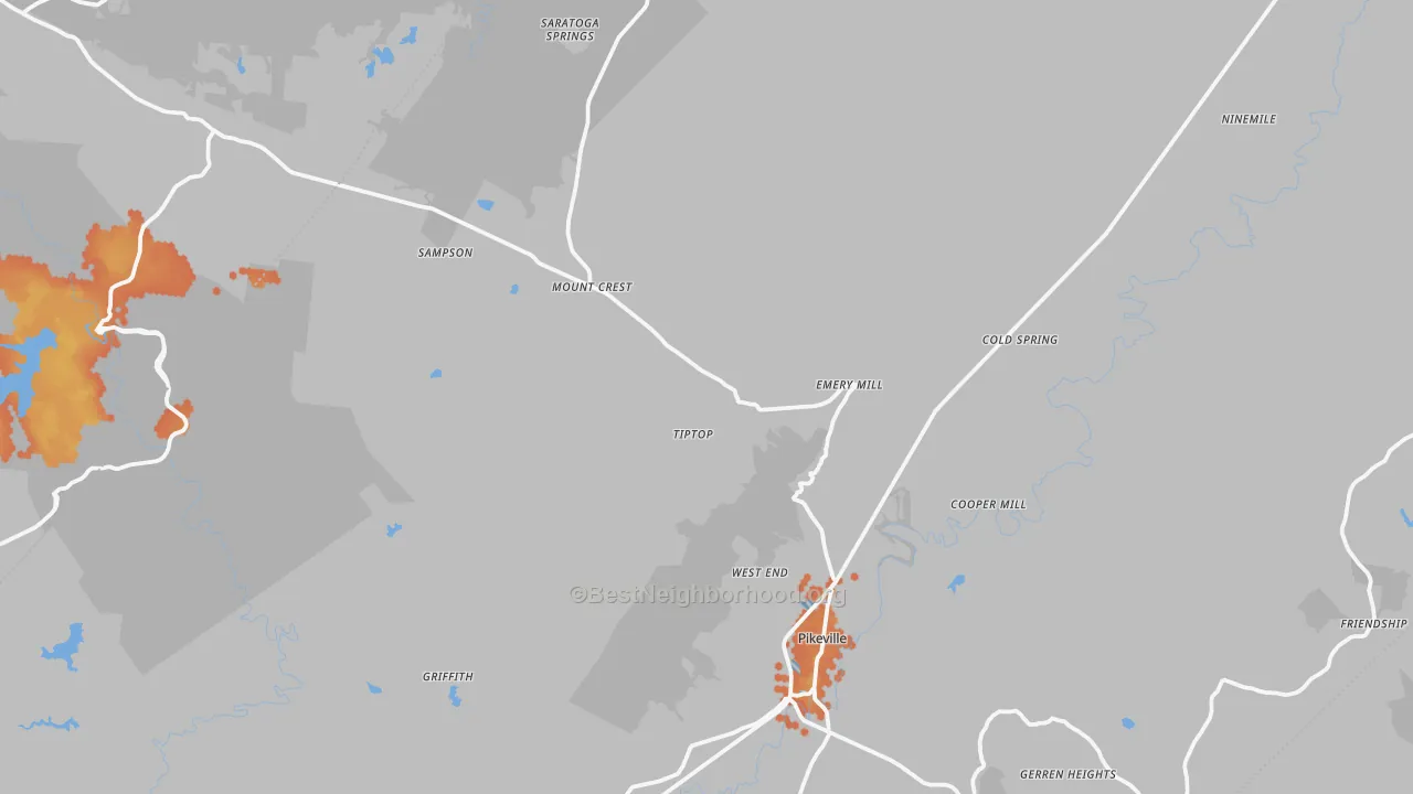Bike Grade map of 37367, TN